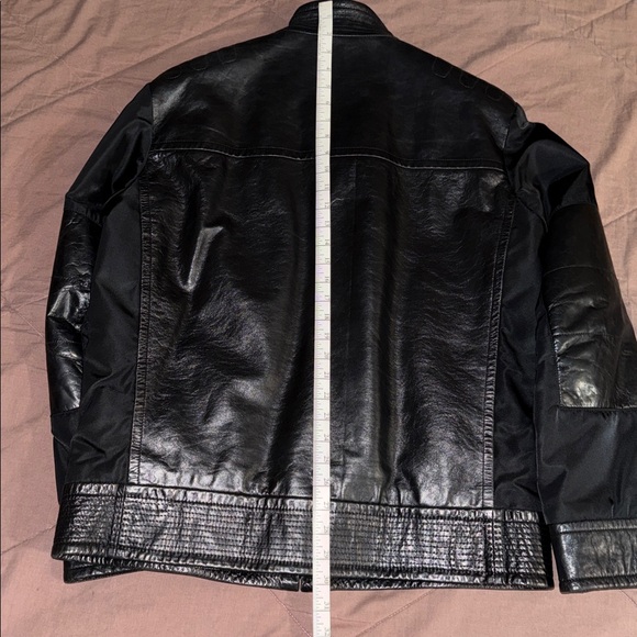 Hugo Boss Men's Black Leather Bomber Jacket - Picture 4 of 13
